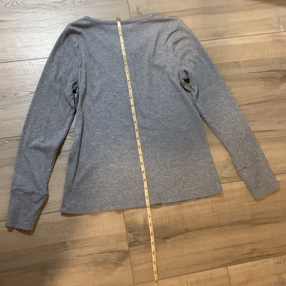 Soft Henley Long Sleeve Tops in White and Gray - Picture 8 of 15